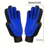 2-In-1 Pet Grooming Gloves Set–Silicone Massage & Hair Removal Gloves for Dogs&Cats,Deshedding Glove Brush for Bathing & Bonding