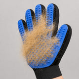 Glove full of collected loose fur after one grooming session